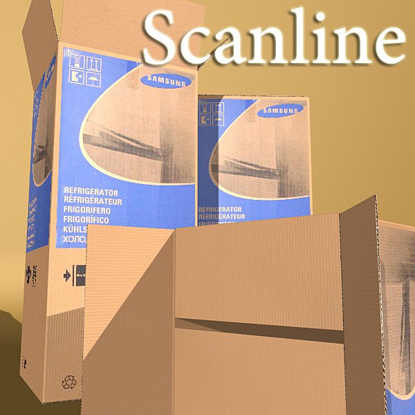Cardboard boxes collection 3D model_33