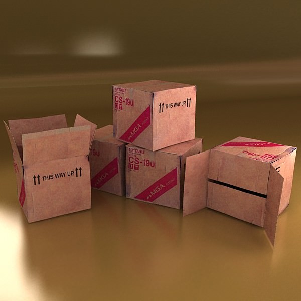 Cardboard boxes collection 3D model_18