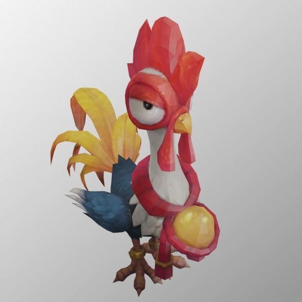 chicken low-poly 3D model rooster from game super mario bros Low-poly 3D model_2