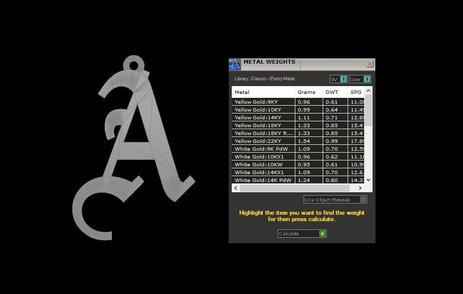Initial Letters Pendant Olde English A 3D print model_7