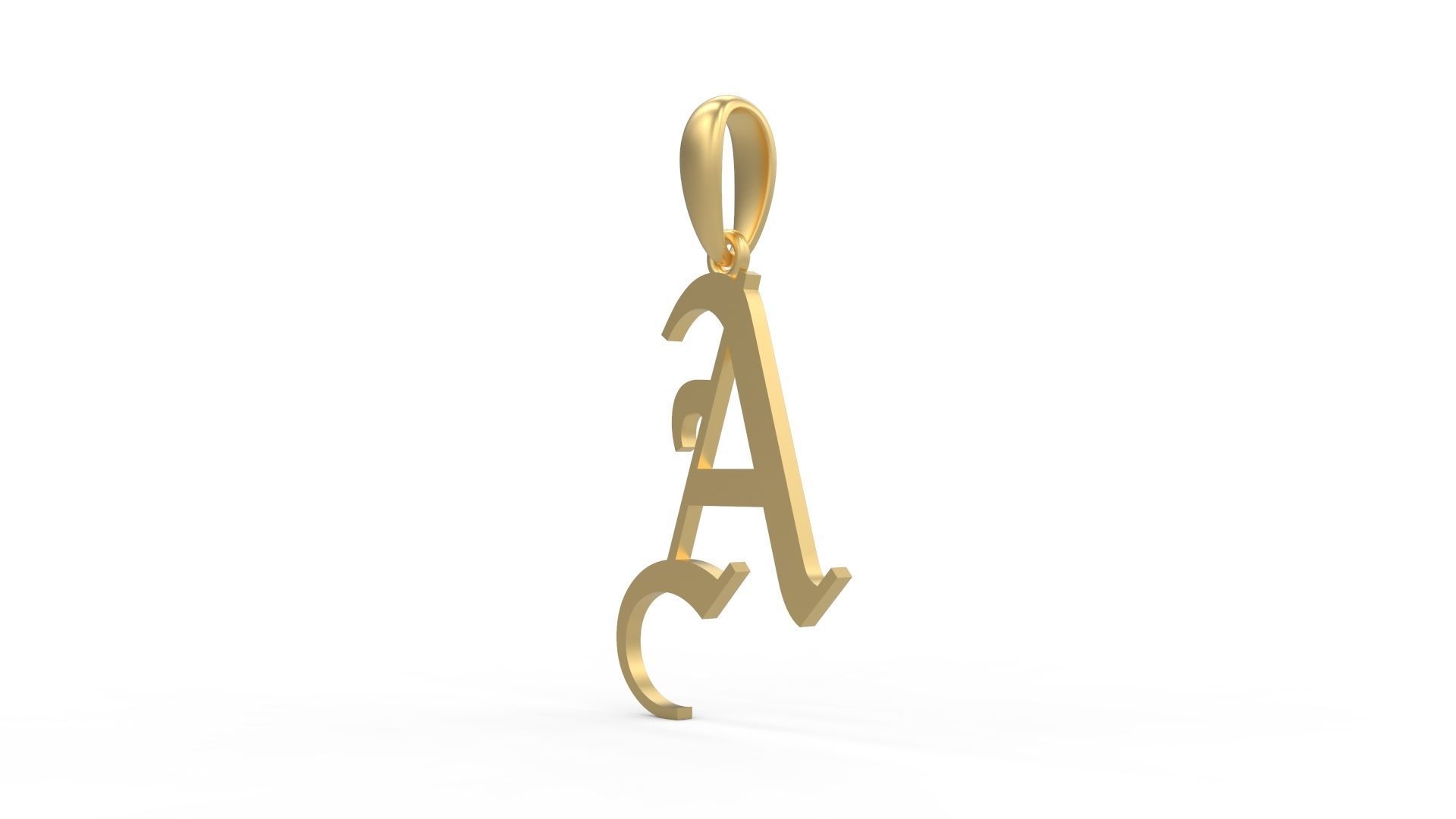 Initial Letters Pendant Olde English A 3D print model_1