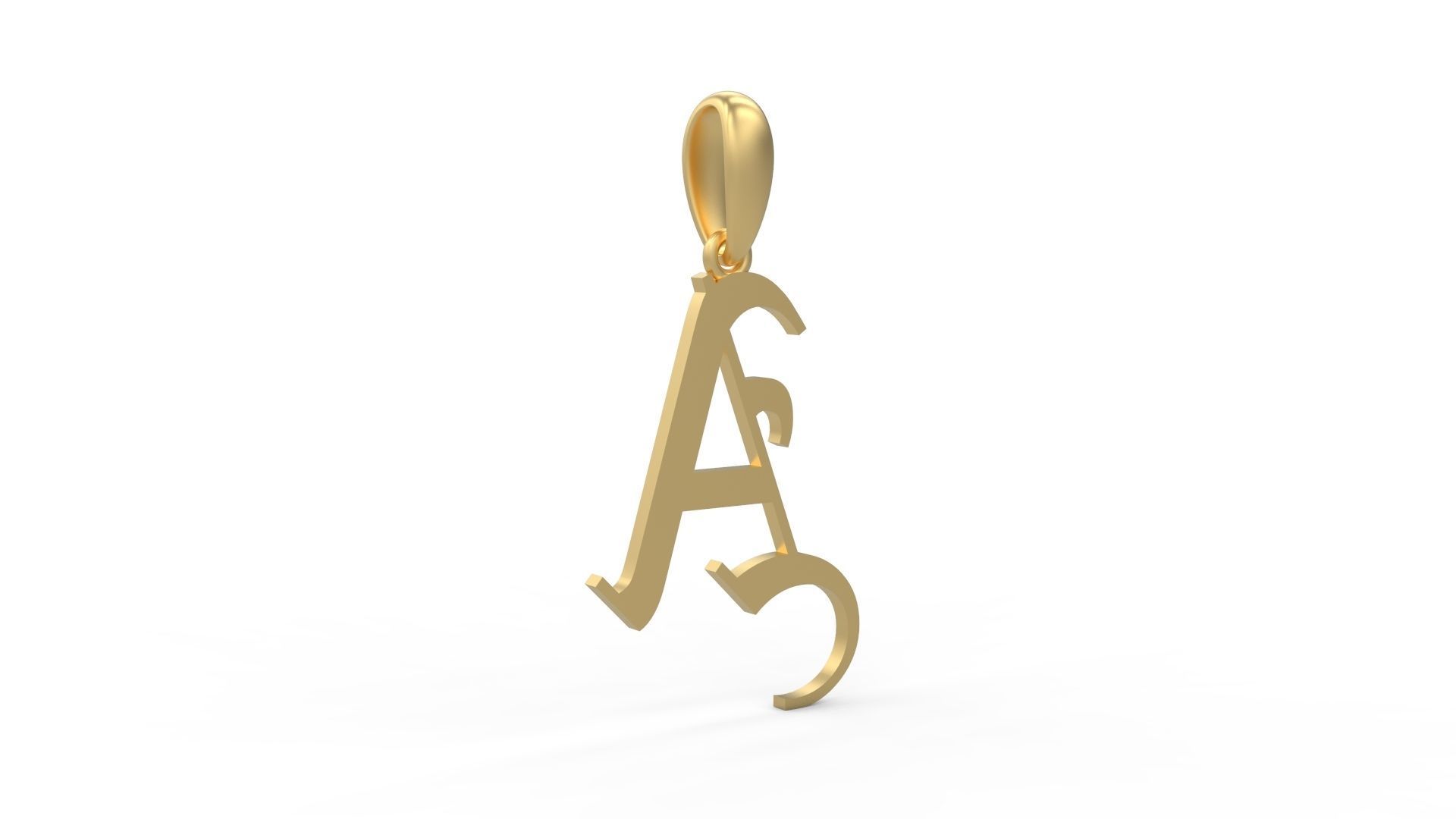 Initial Letters Pendant Olde English A 3D print model_3