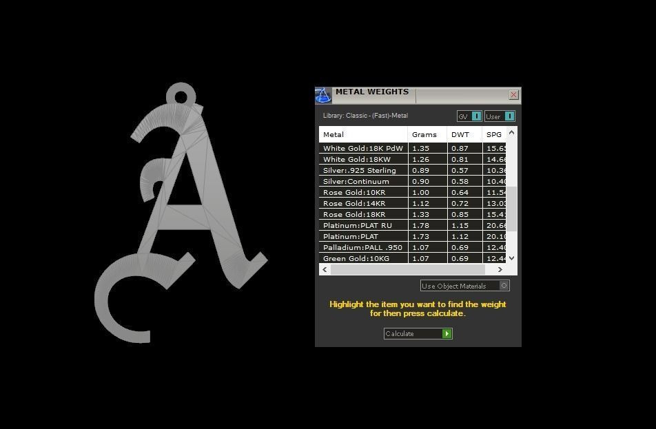 Initial Letters Pendant Olde English A 3D print model_6