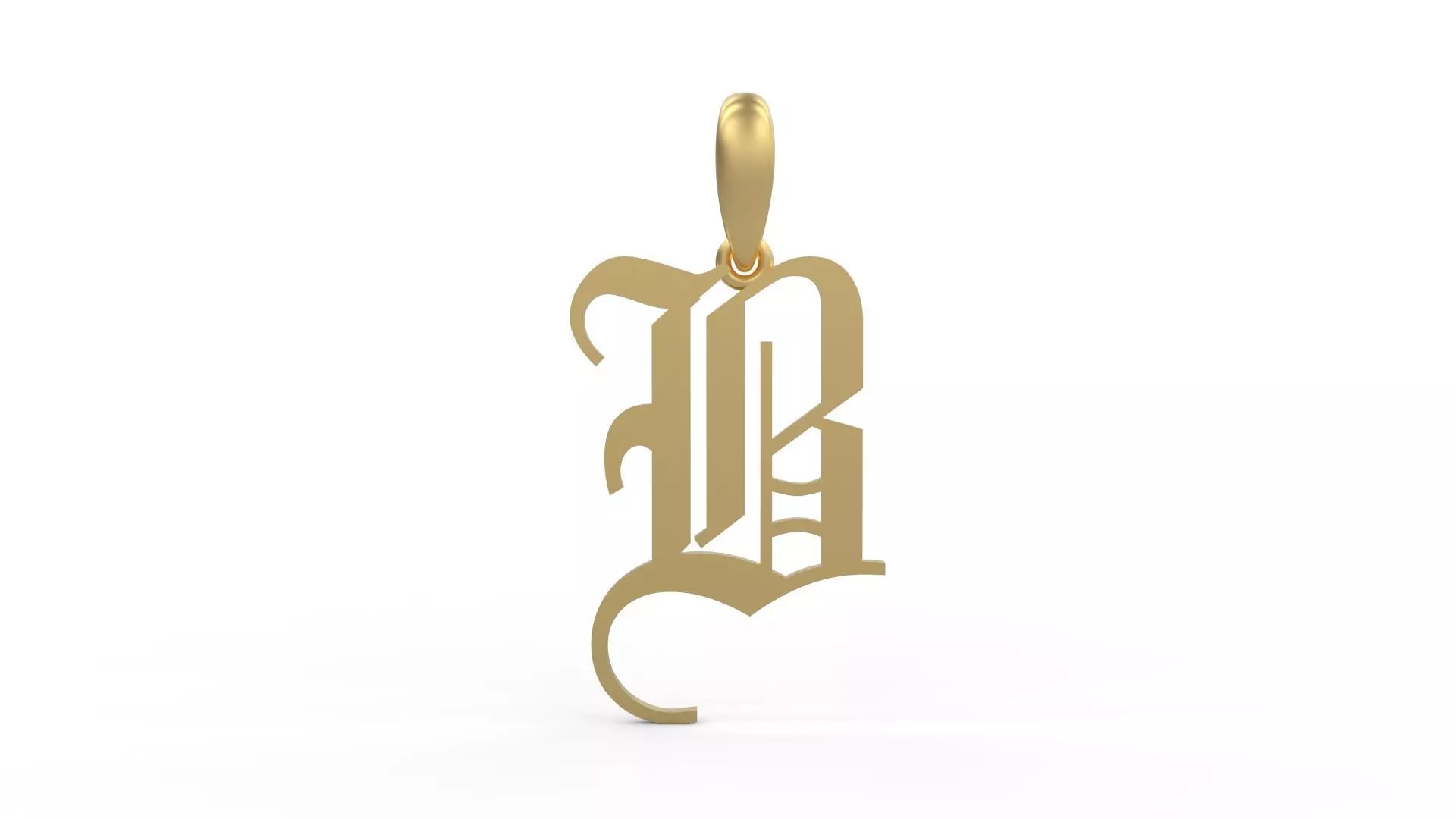 Initial Letters Pendant Olde English B 3D print model_0