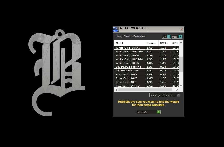 Initial Letters Pendant Olde English B 3D print model_7