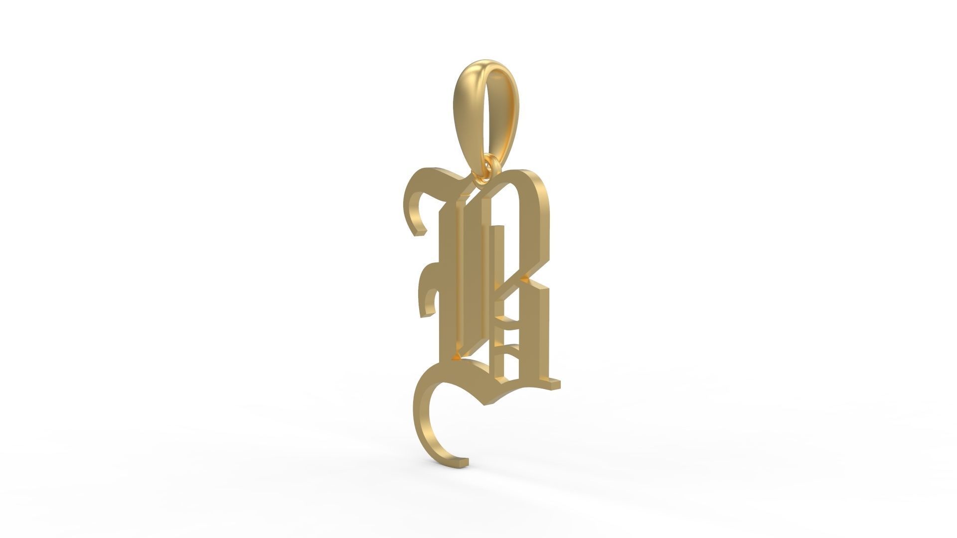 Initial Letters Pendant Olde English B 3D print model_1