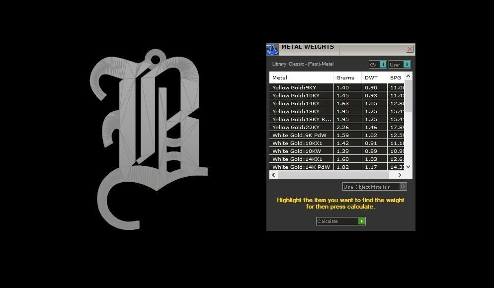 Initial Letters Pendant Olde English B 3D print model_6