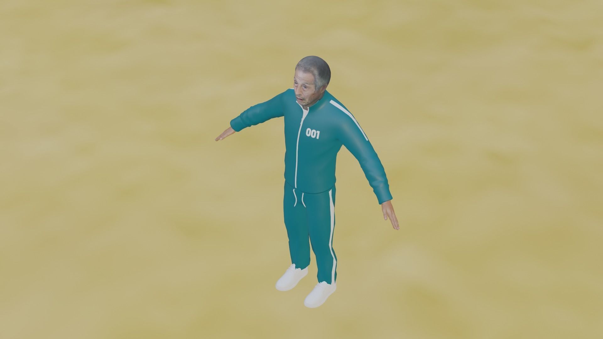 Squid Game - Oh Il-Nam Low-poly 3D model_3