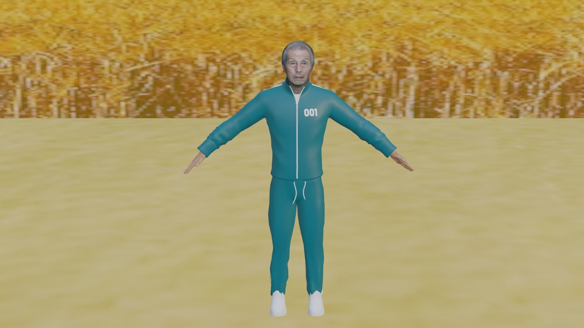 Squid Game - Oh Il-Nam Low-poly 3D model_2