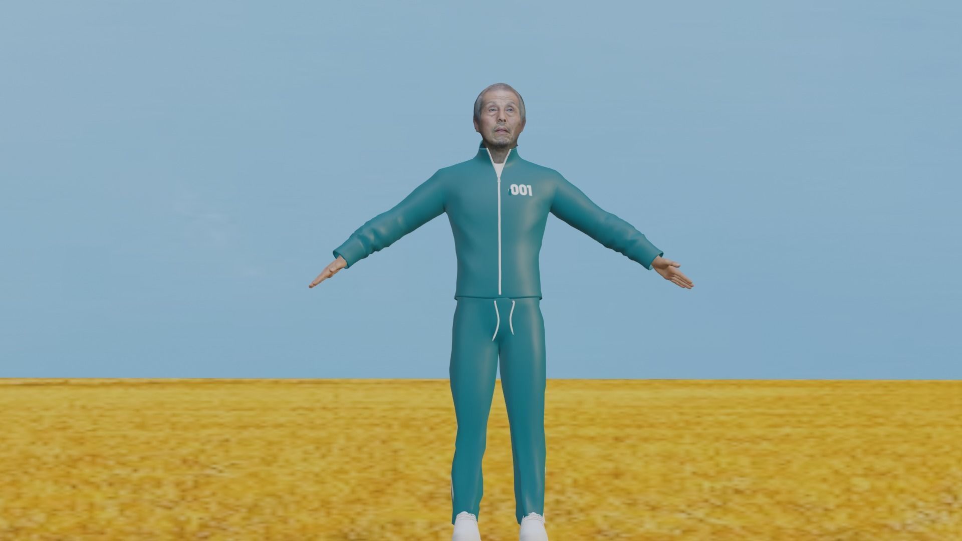 Squid Game - Oh Il-Nam Low-poly 3D model_5