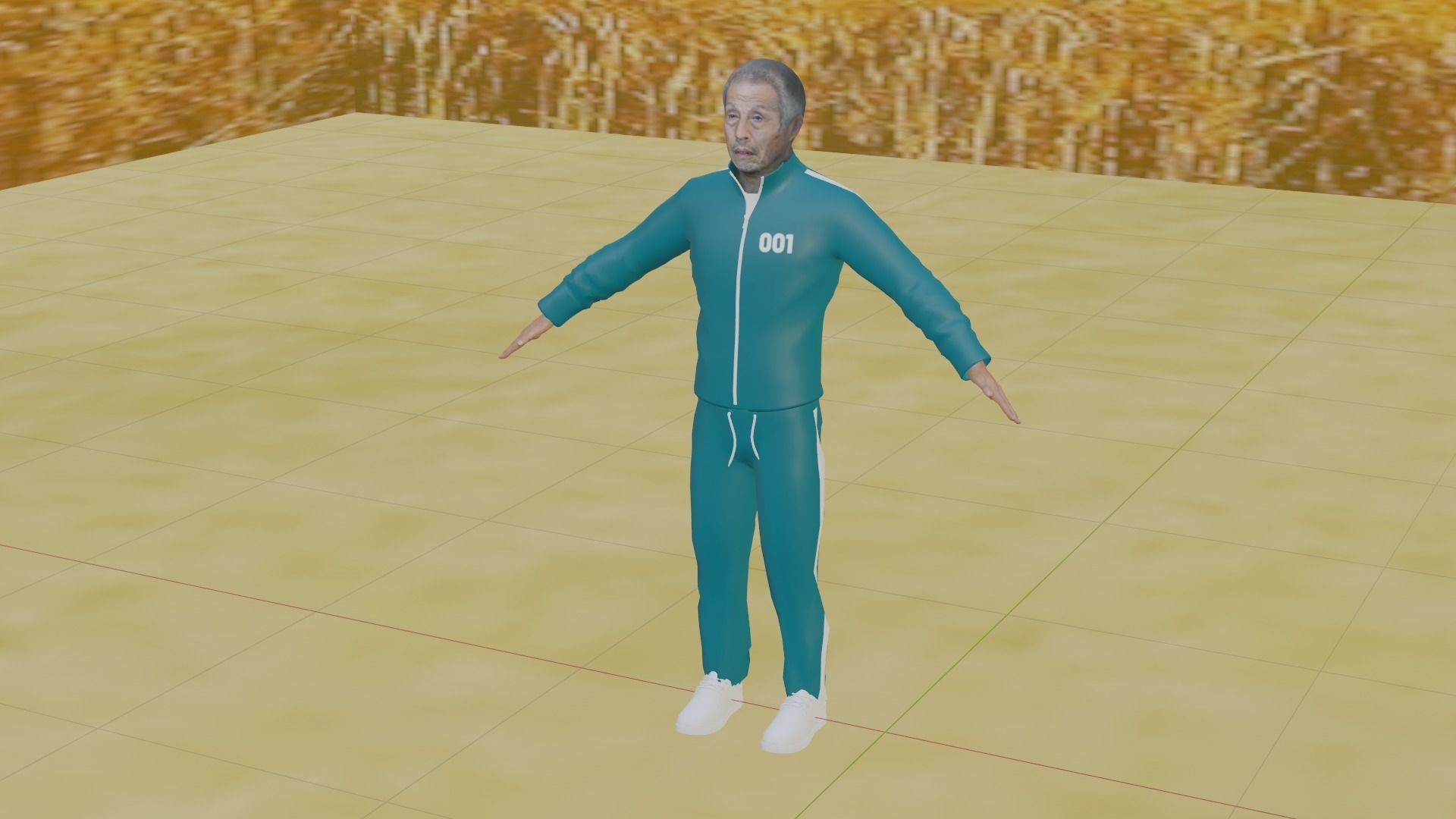 Squid Game - Oh Il-Nam Low-poly 3D model_1