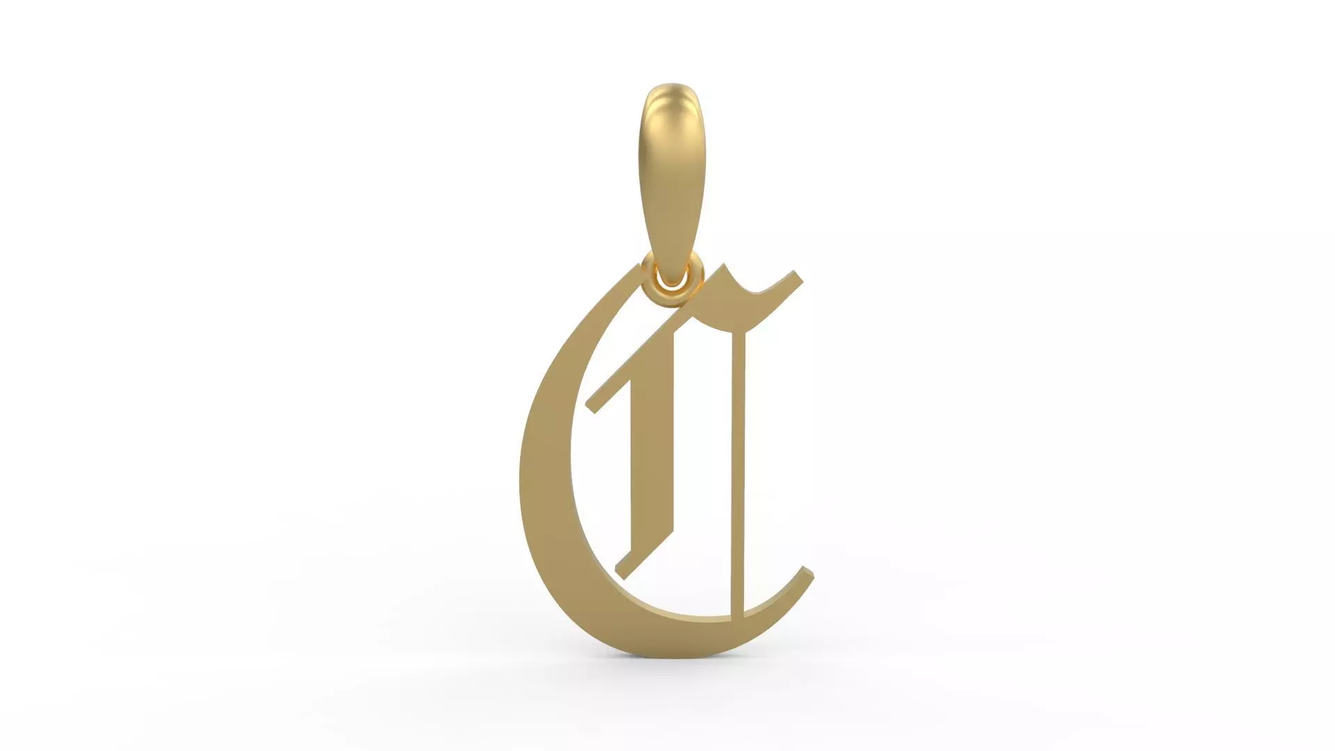 Initial Letters Pendant Olde English C 3D print model