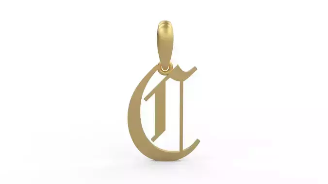Initial Letters Pendant Olde English C