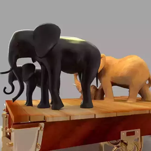 Chinese display stand with elephants  