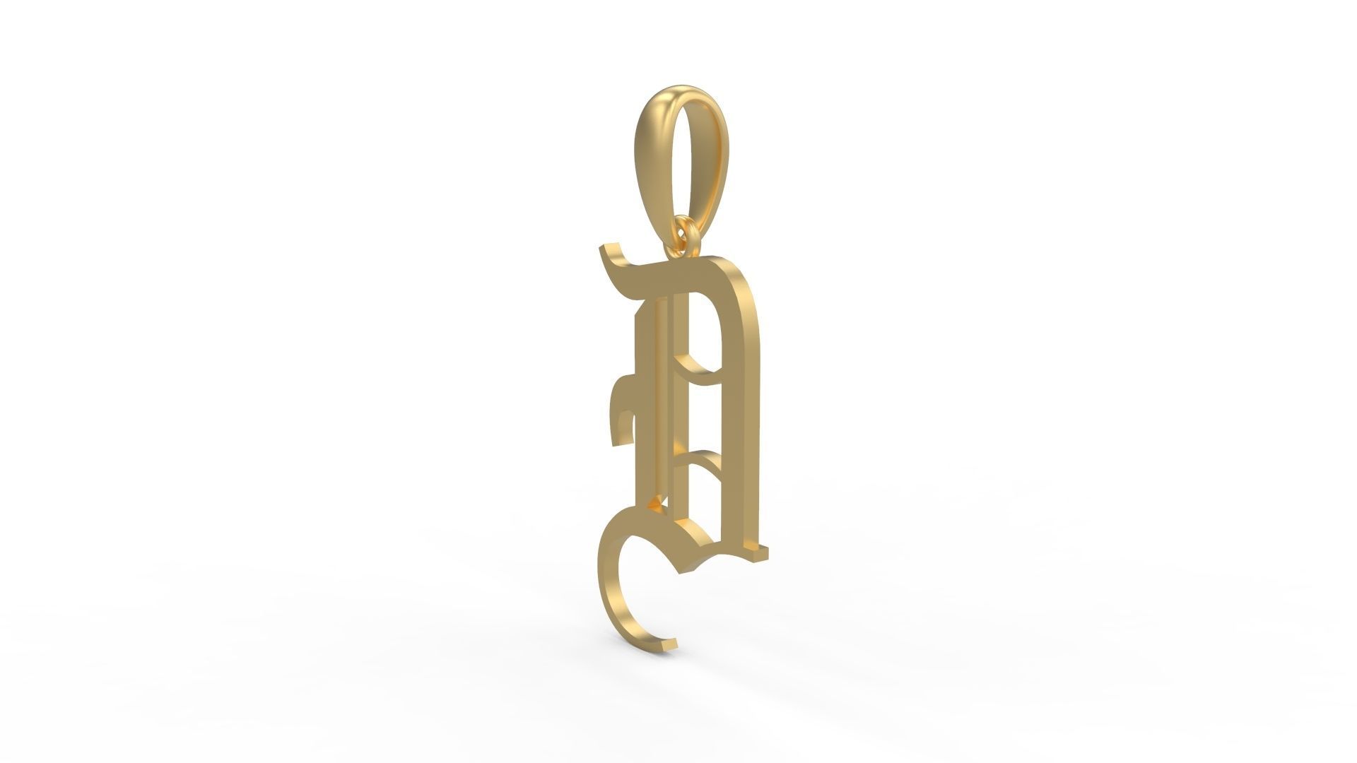 Initial Letters Pendant Olde English D 3D print model_1
