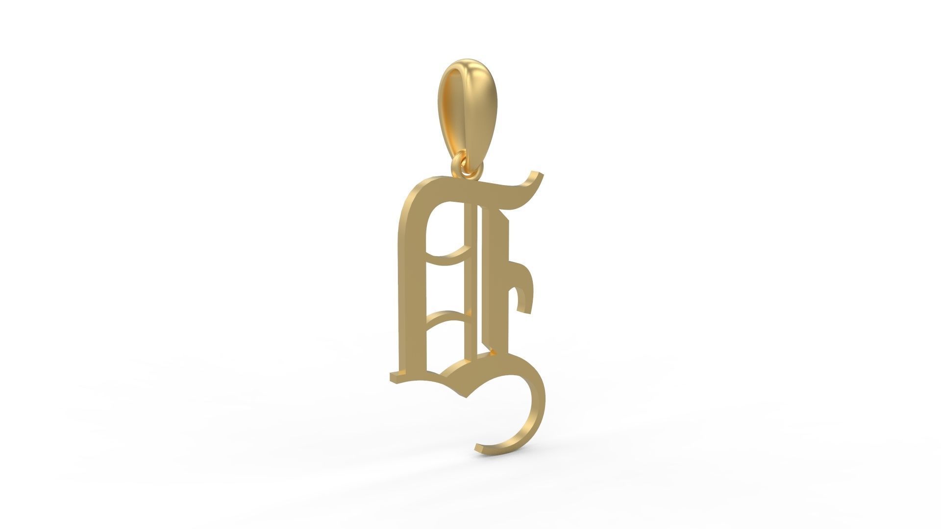 Initial Letters Pendant Olde English D 3D print model_3