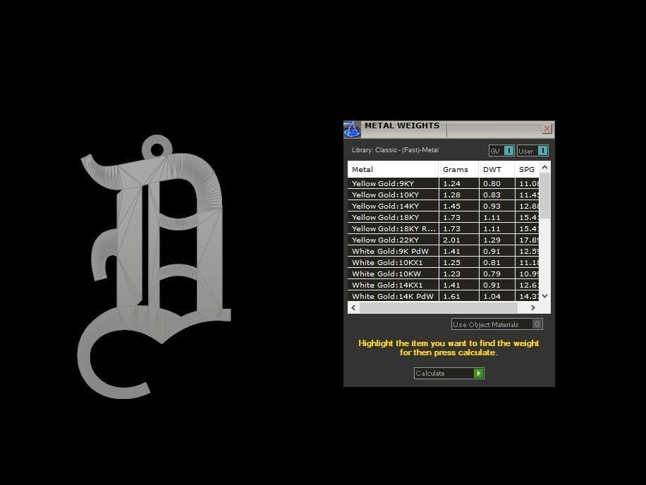 Initial Letters Pendant Olde English D 3D print model_6