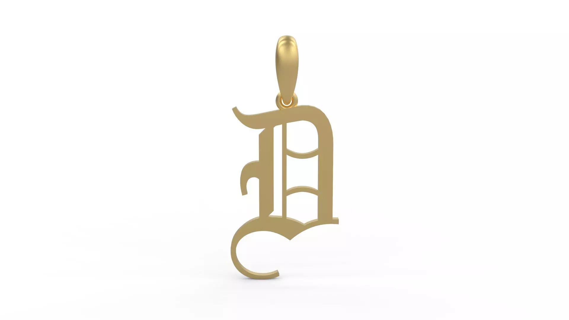 Initial Letters Pendant Olde English D 3D print model_0
