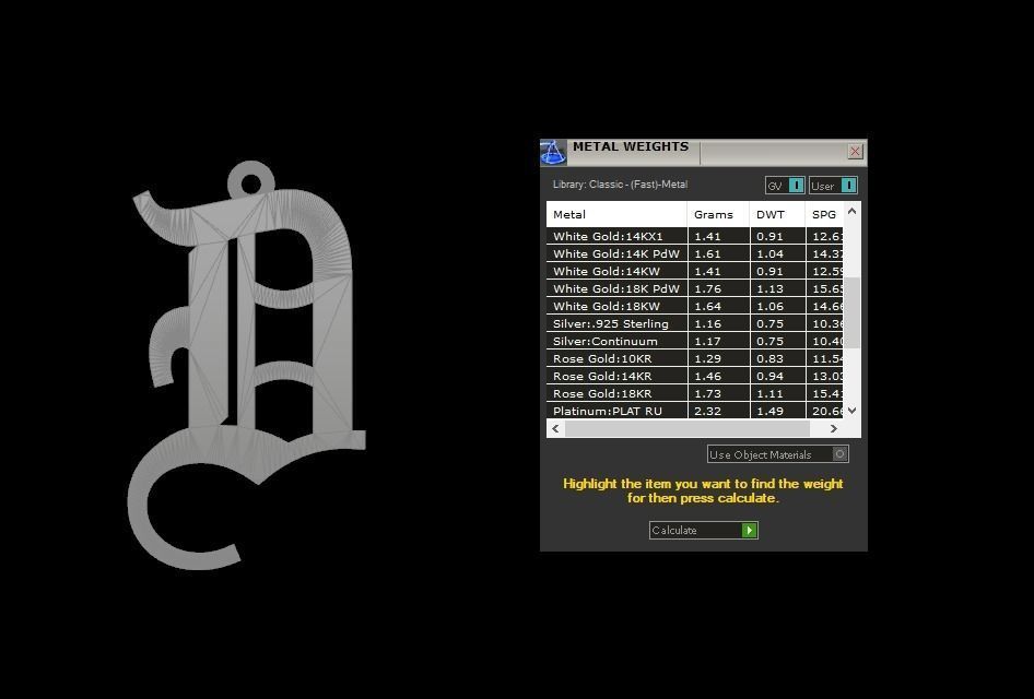 Initial Letters Pendant Olde English D 3D print model_7