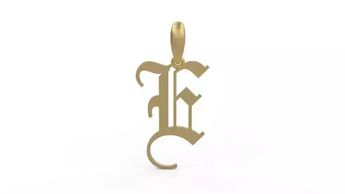 Initial Letters Pendant Olde English E 3D print model