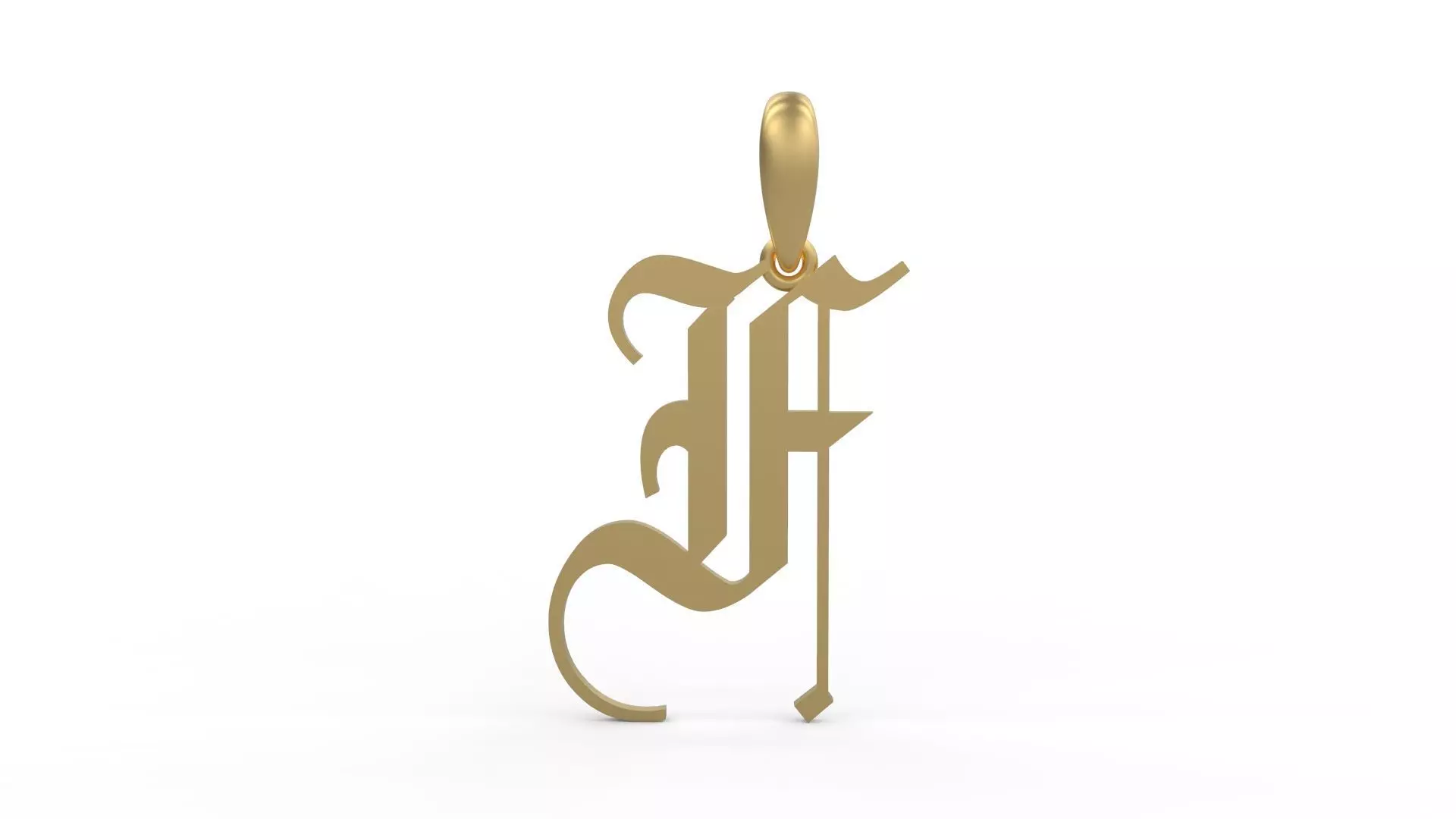 Initial Letters Pendant Olde English F 3D print model_0