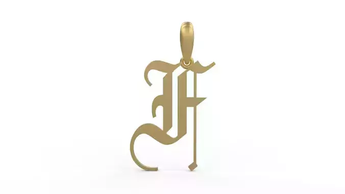 Initial Letters Pendant Olde English F 3D print model