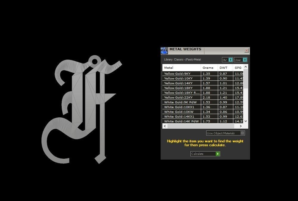 Initial Letters Pendant Olde English F 3D print model_6