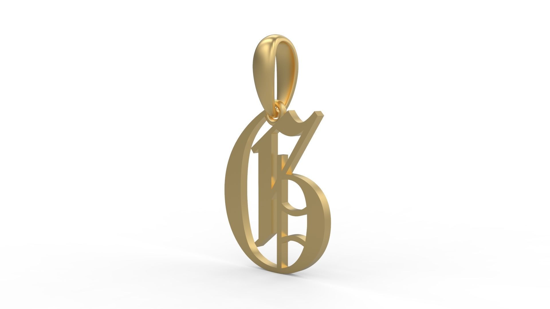 Initial Letters Pendant Olde English G 3D print model_1