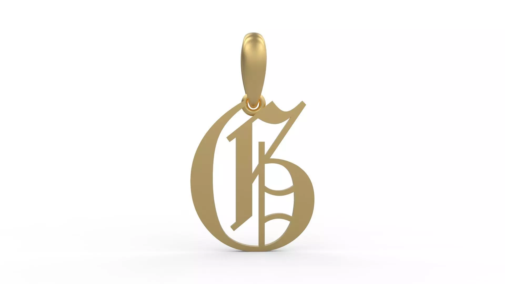 Initial Letters Pendant Olde English G 3D print model_0
