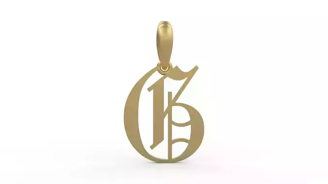Initial Letters Pendant Olde English G 3D print model
