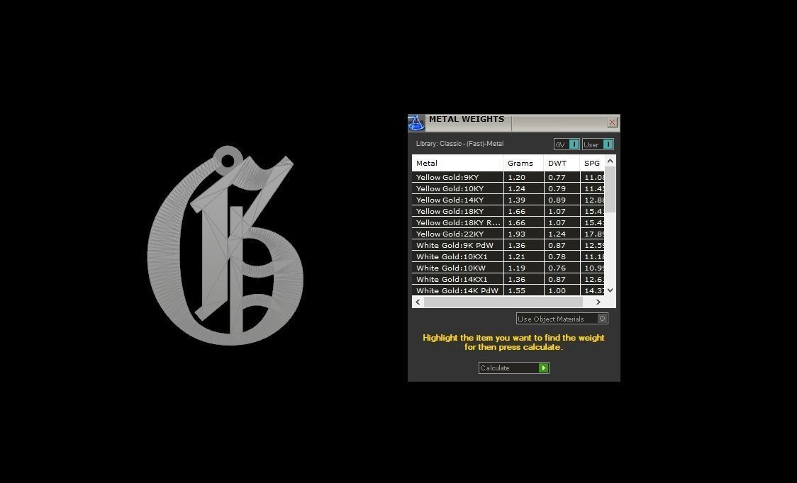 Initial Letters Pendant Olde English G 3D print model_7