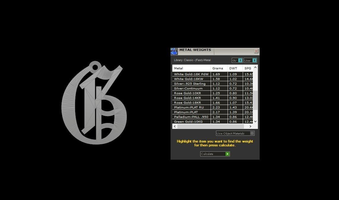 Initial Letters Pendant Olde English G 3D print model_6