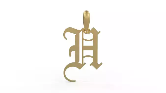 Initial Letters Pendant Olde English H 3D print model