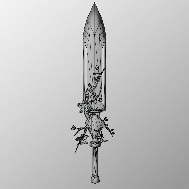 Sakura Sword PBR game rady Low-poly 3D model_4