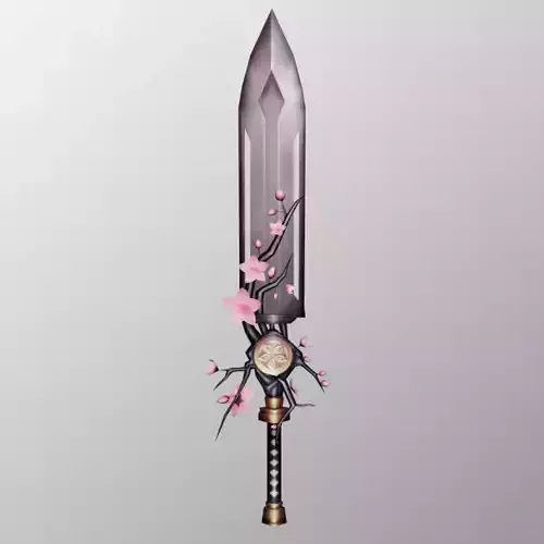 Sakura Sword PBR game rady Low-poly 3D model