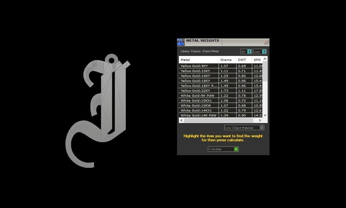 Initial Letters Pendant Olde English I 3D print model_7