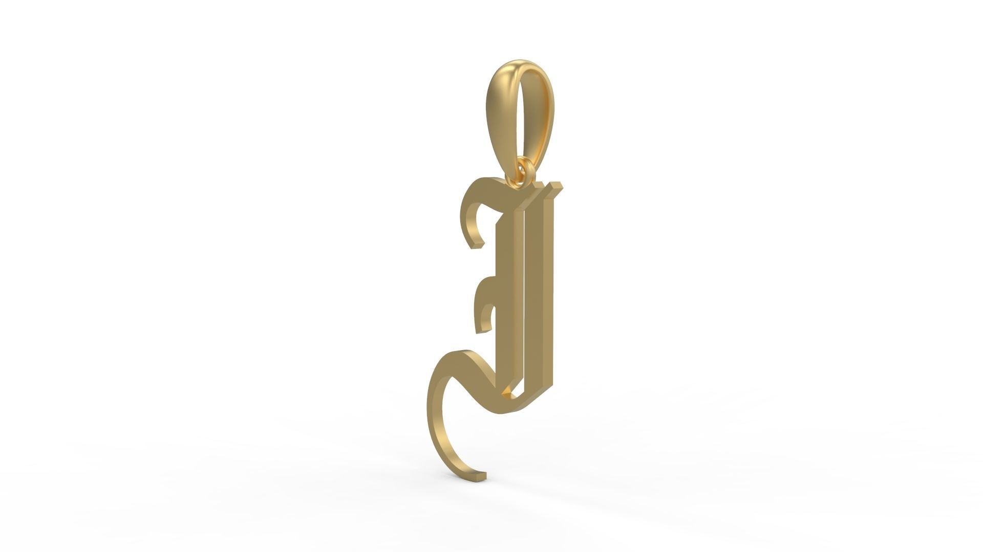 Initial Letters Pendant Olde English I 3D print model_1
