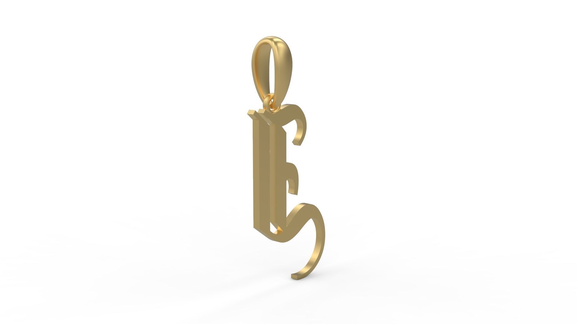 Initial Letters Pendant Olde English I 3D print model_3