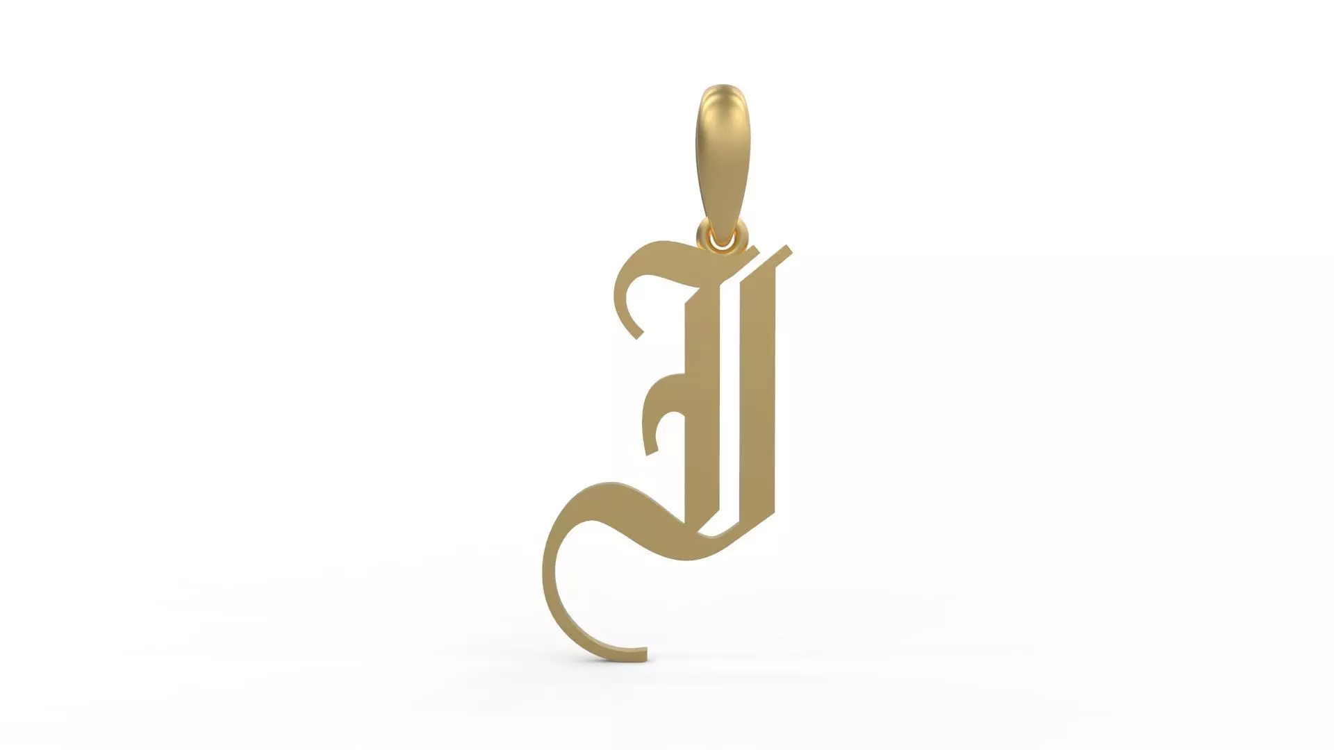 Initial Letters Pendant Olde English I 3D print model_0