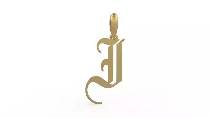 Initial Letters Pendant Olde English I 3D print model