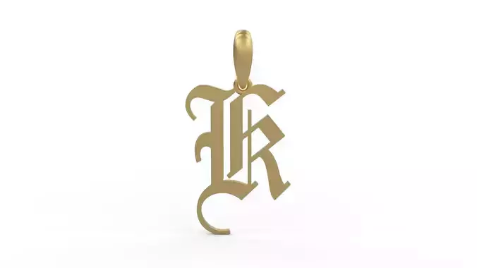 Initial Letters Pendant Olde English K