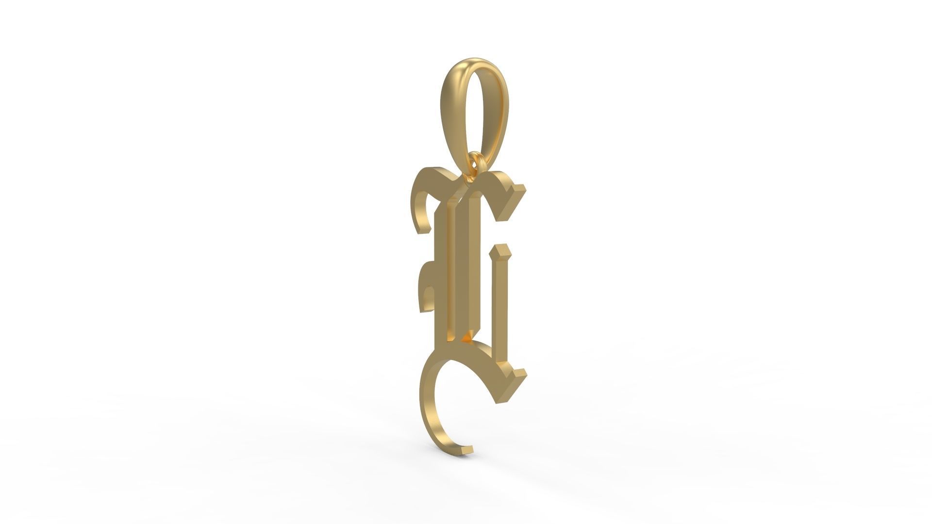 Initial Letters Pendant Olde English L 3D print model_1