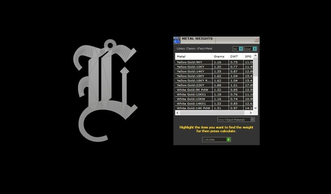 Initial Letters Pendant Olde English L 3D print model_7