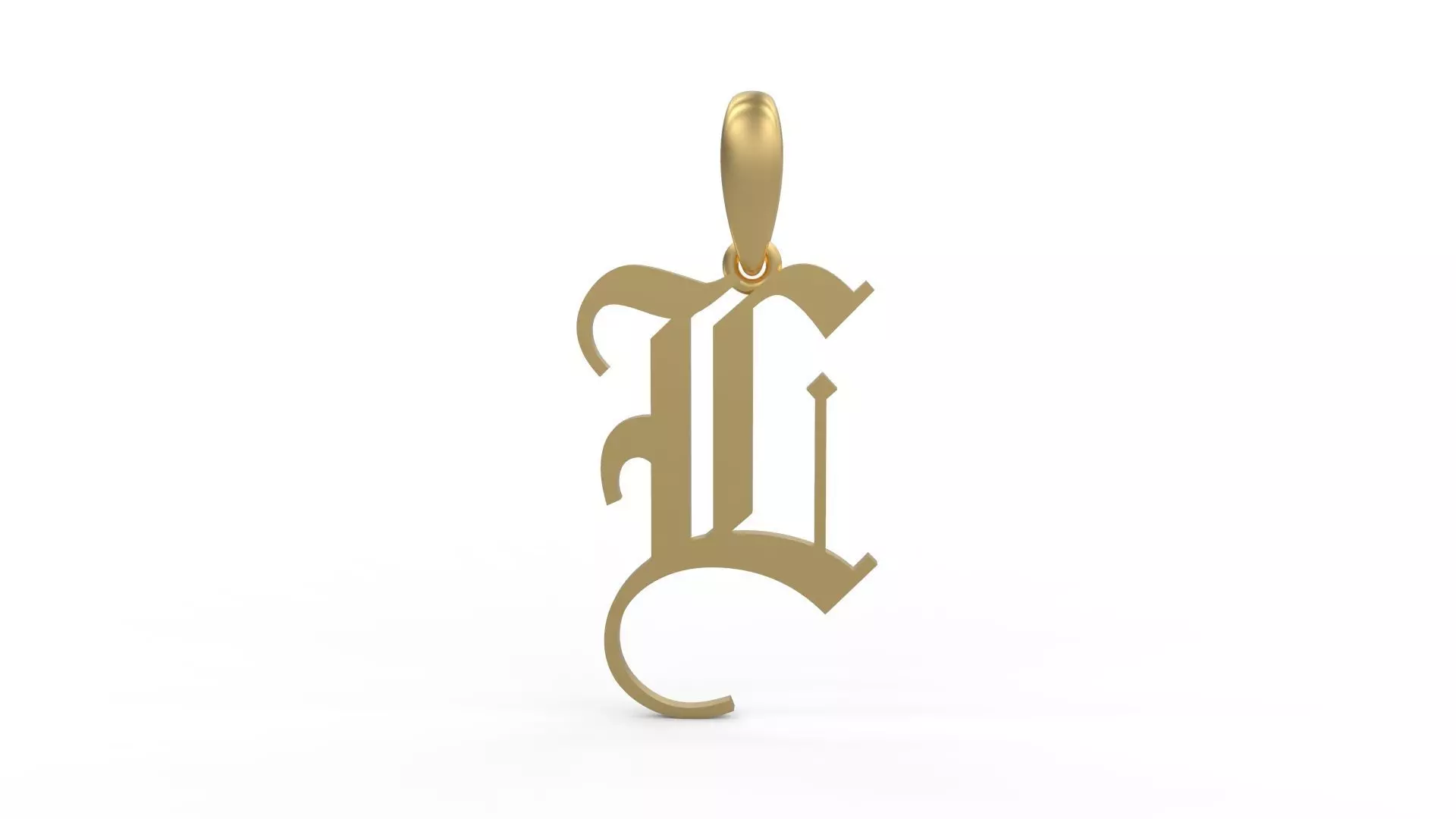 Initial Letters Pendant Olde English L 3D print model_0