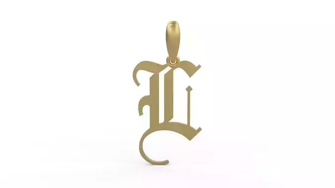 Initial Letters Pendant Olde English L 3D print model