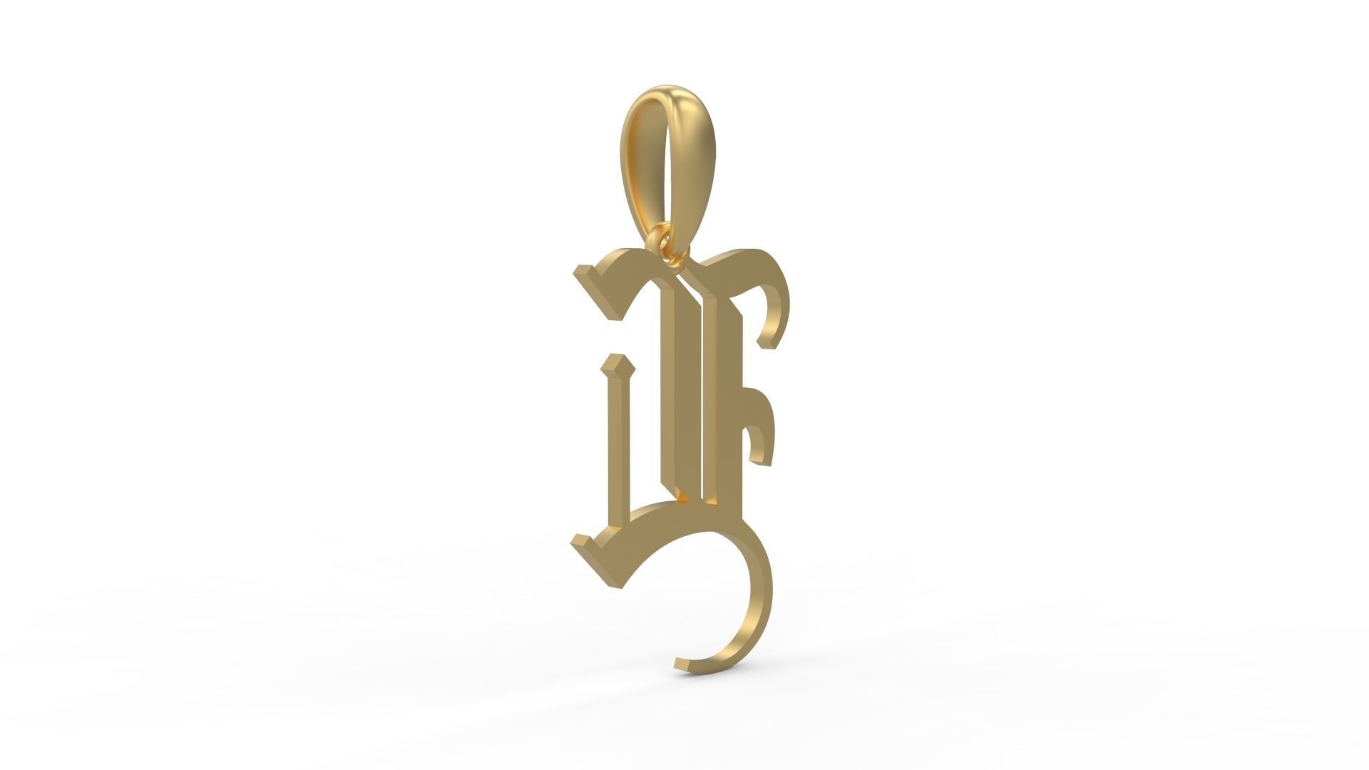 Initial Letters Pendant Olde English L 3D print model_3