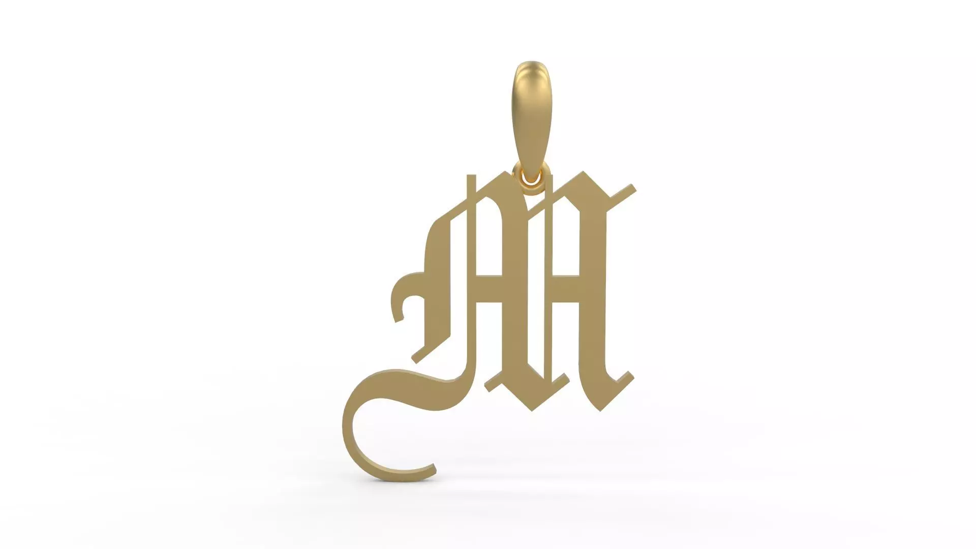 Initial Letters Pendant Olde English M 3D print model_0