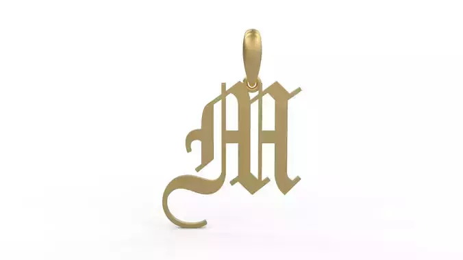 Initial Letters Pendant Olde English M 3D print model