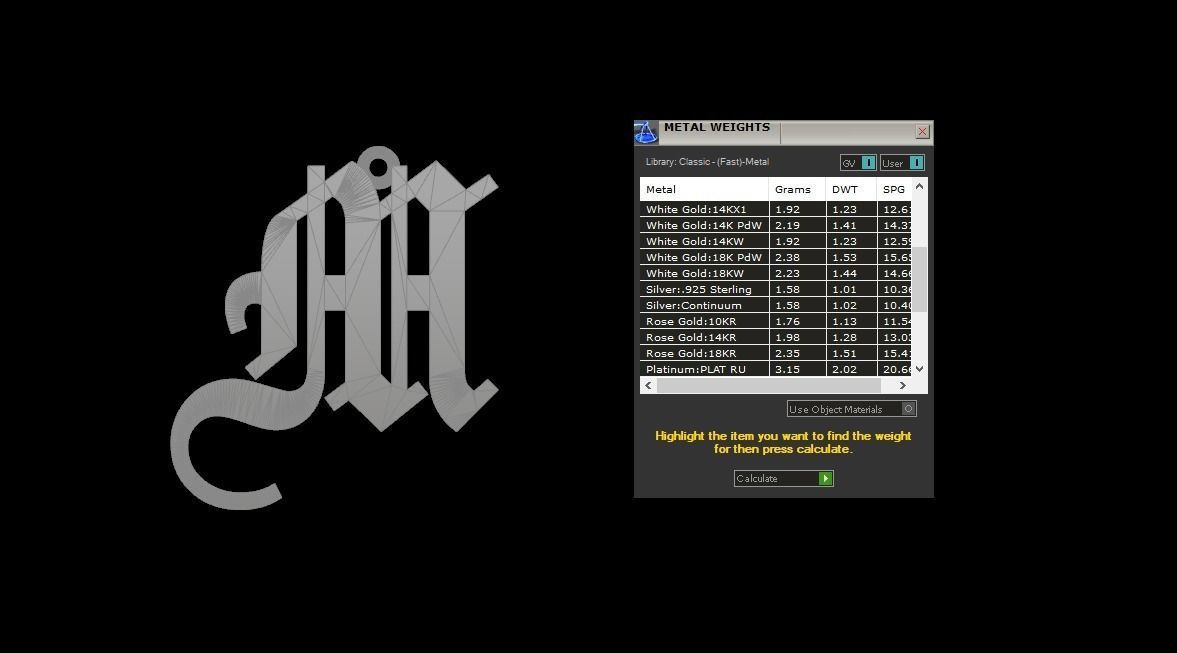 Initial Letters Pendant Olde English M 3D print model_7
