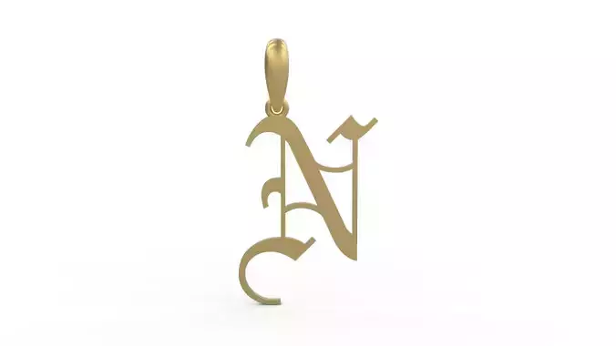 Initial Letters Pendant Olde English N 3D print model